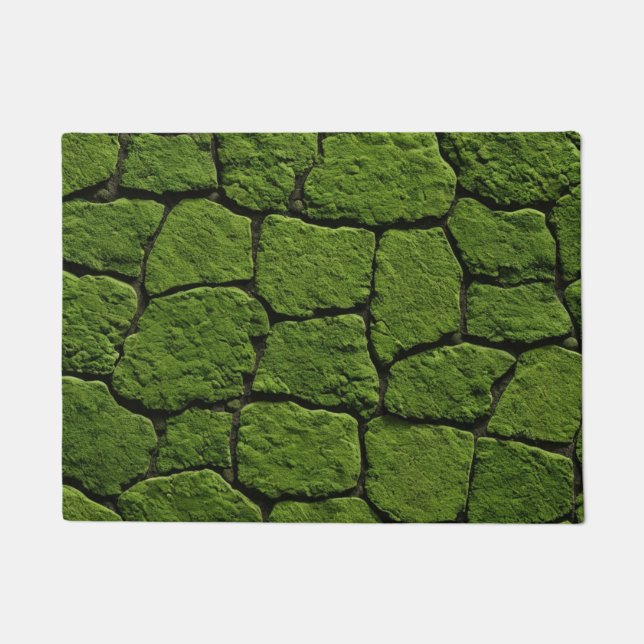 Moss Green Rocks Doormat (Front)