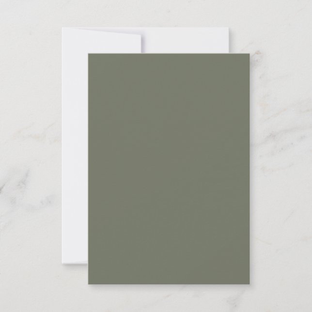 Moss Green RSVP Response Card (Front)