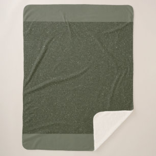 Moss Green Sherpa Blanket With Border