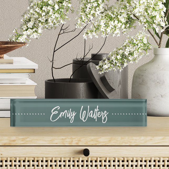 Moss Green Sketched Cursive Script Nameplate (Creator Uploaded)
