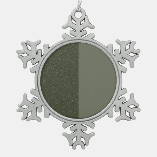 Moss Green Snowflake Ornament – Customisable (Front)