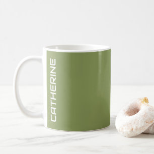 Moss Green Solid Color Personalized Coffee Mug
