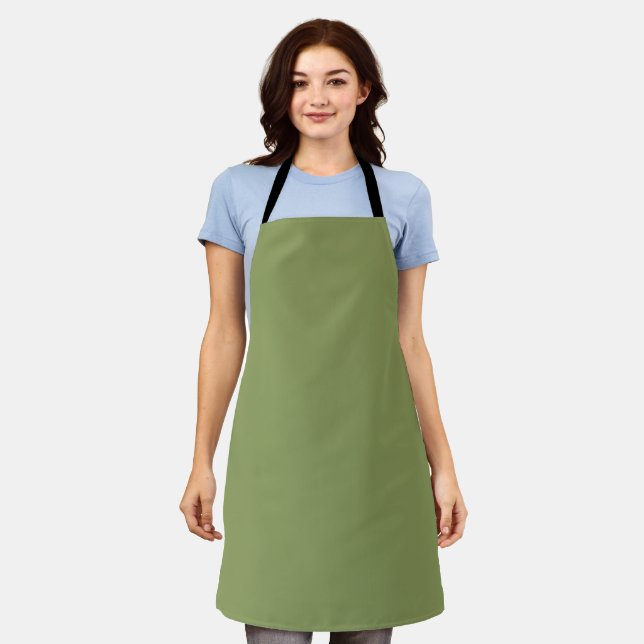 Moss Green Solid Colour Apron (Worn)