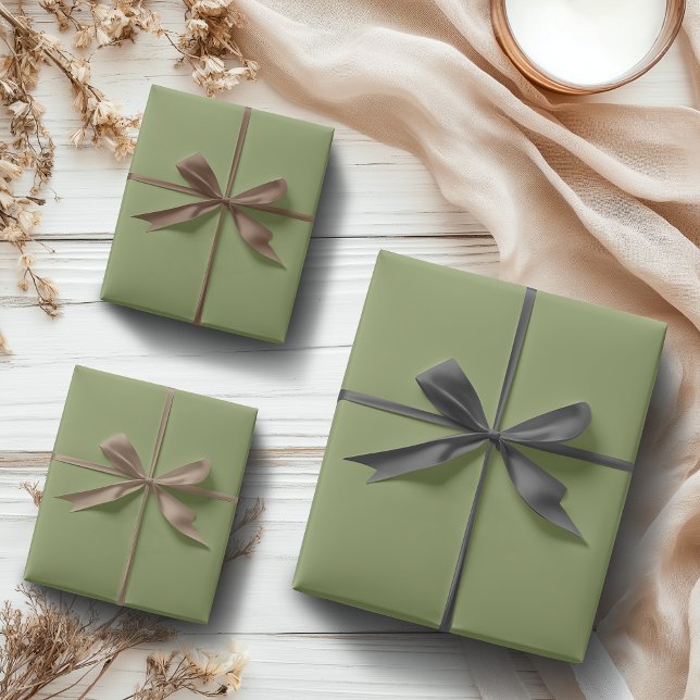 Moss Green Solid Colour | Classic | Elegant Wrapping Paper Sheet (Creator Uploaded)