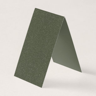 Moss Green Speckled Folded Business Card - Custom