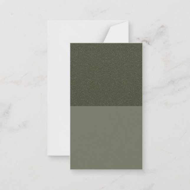 Moss Green Split Design Flat Note Card – Customise (Front)