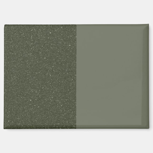 Moss Green Split Design Magnet (Customisable) (Front)