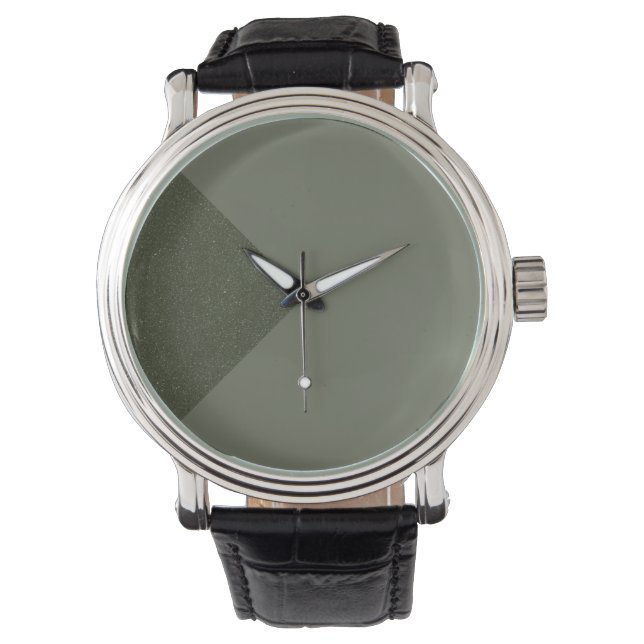 Moss Green Split Face Custom Watch (Front)