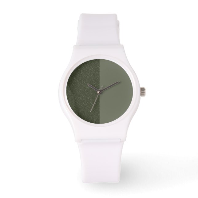 Moss Green Split Face Watch – Customisable (Front)