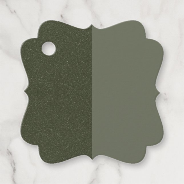 Moss Green Split Favour Tags – Customisable (Front)