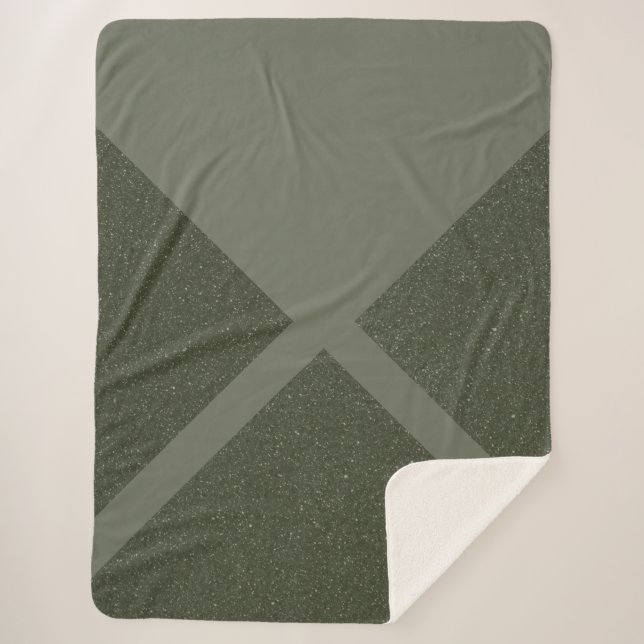 Moss Green Split Sherpa Blanket (Front)