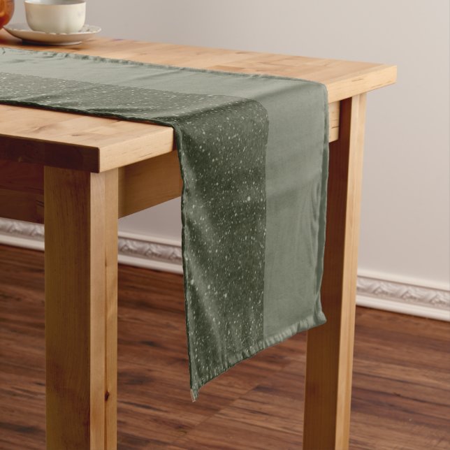 Moss Green Split Table Runner –Customisable Design (In Situ)