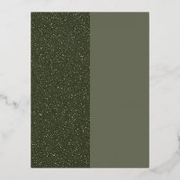 Moss Green Split Texture Foil Invitation Postcard