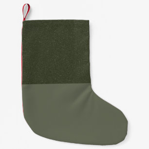 Moss Green Split-Texture Holiday Stocking (Custom)