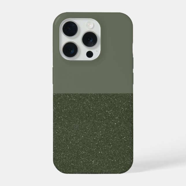 Moss Green Split Texture iPhone 15 Pro Case Custom (Back)