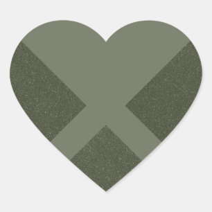 Moss Green Split X Heart Sticker