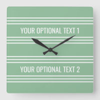 Moss Green Stripes custom wall clock