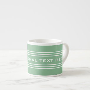Moss Green Stripes Optional Text Custom mugs