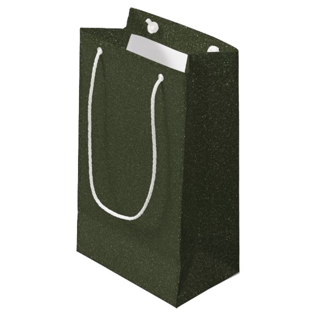 Moss Green Textured Gift Bag (Customisable) (Front Angled)
