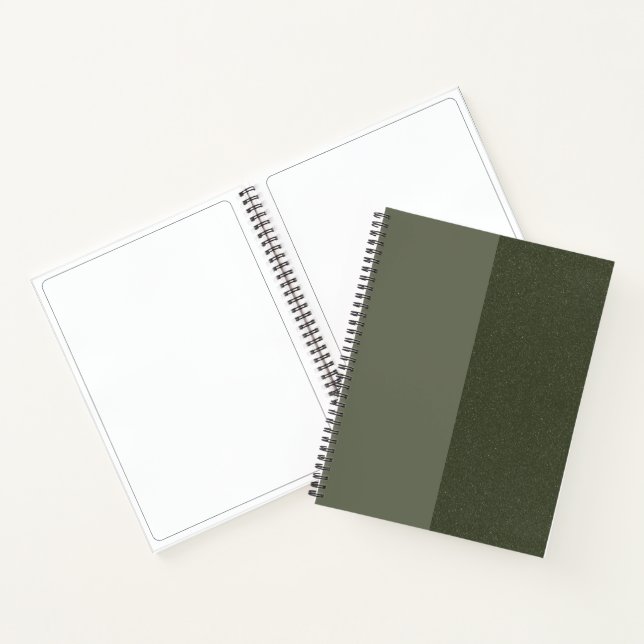 Moss Green Textured Spiral Notebook – Customisable (Inside)