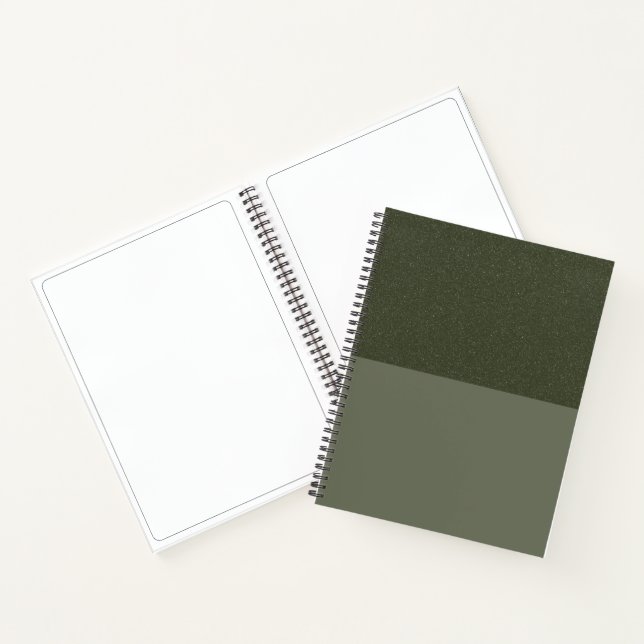 Moss Green Textured Spiral Sketchbook – Customise Notebook (Inside)