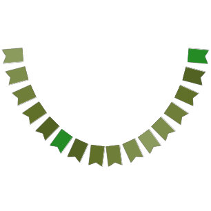 Moss Green to Forest Gradient Theme Bunting