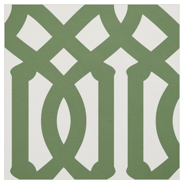 Moss Green Trellis Large Scale Fabric (Swatch)