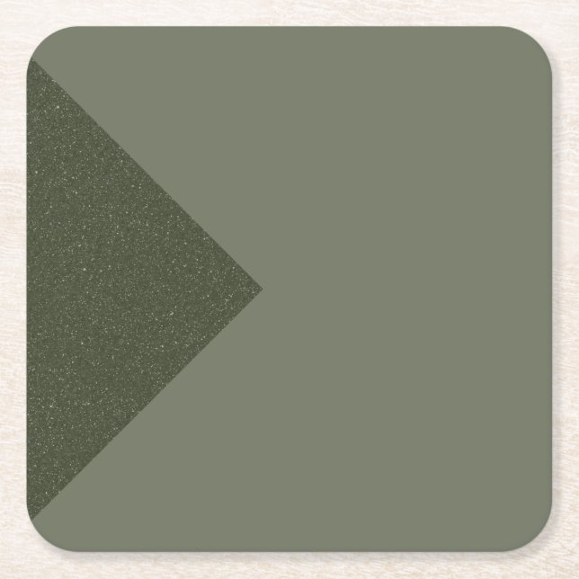 Moss Green Triangle Accent - Paper Coaster (Front)