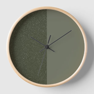 Moss Green Two-Tone Wall Clock – Customisable