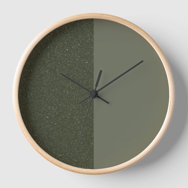 Moss Green Two-Tone Wall Clock – Customisable (Front)