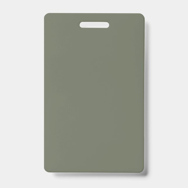 Moss Green Vertical Name Badge ID Badge (Front)