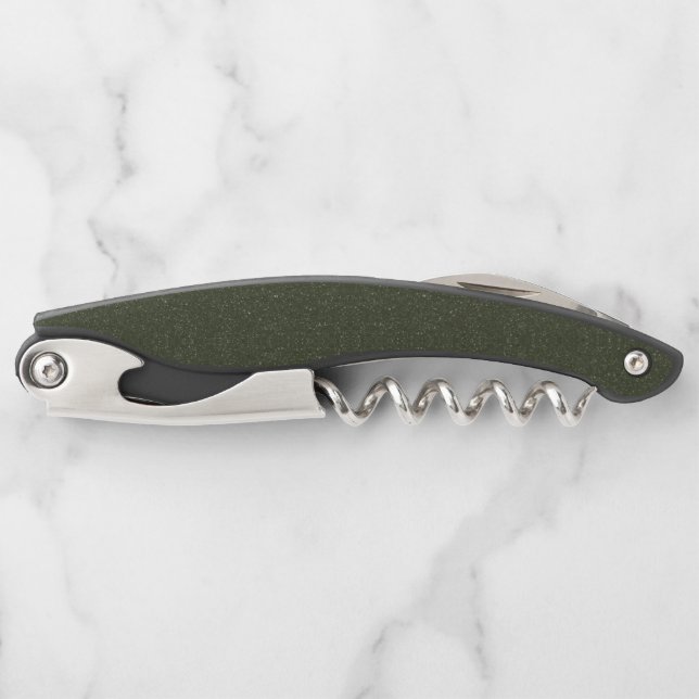 Moss Green Waiter’s Corkscrew – Customisable (Front)