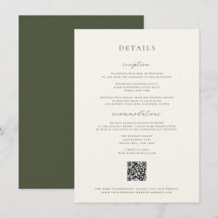 Moss Green Wedding Details Card