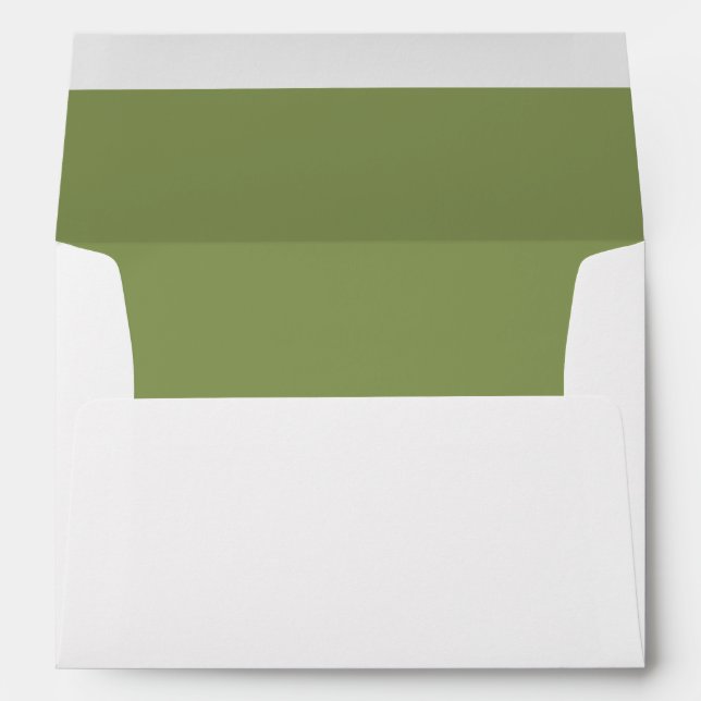 Moss Green Wedding Elegant Modern Return Address Envelope (Back (Bottom))