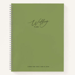 Moss Green Wedding Plans  Notebook