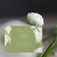 Moss Green White Hydrangeas Rehearsal Luncheon