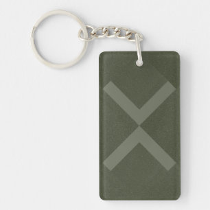 Moss Green X-Pattern Acrylic Keychain