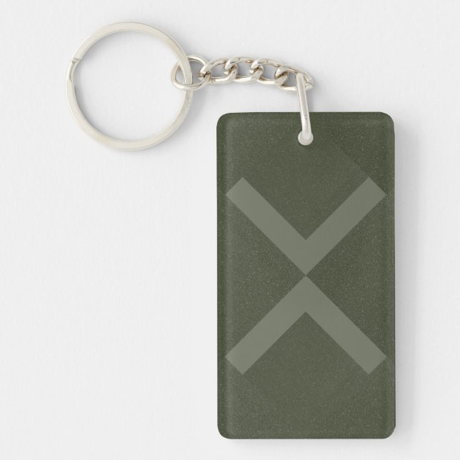 Moss Green X-Pattern Acrylic Keychain (Front)