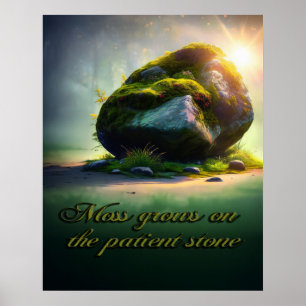 Moss Grows On The Patient Stone Poster