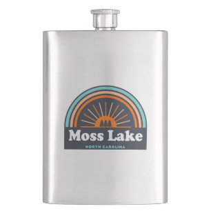 Moss Lake North Carolina Rainbow Hip Flask