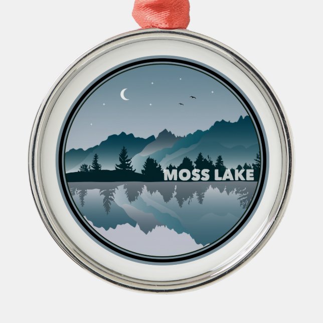 Moss Lake North Carolina Reflection Metal Ornament (Front)
