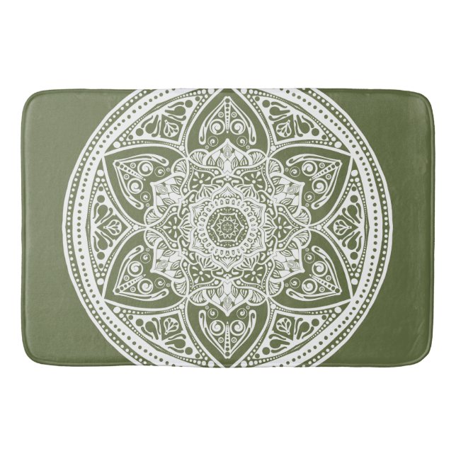 Moss Mandala Bath Mat (Front)