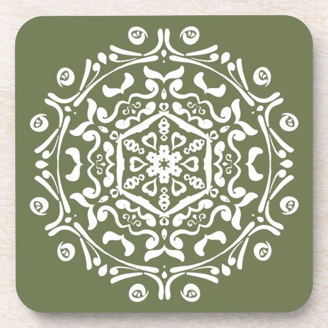 Moss Mandala Coaster (Front)