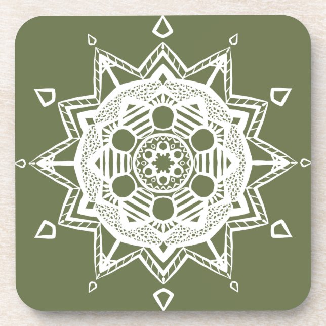 Moss Mandala Coaster (Front)