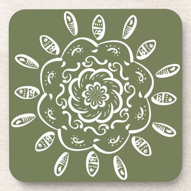 Moss Mandala Coaster (Front)