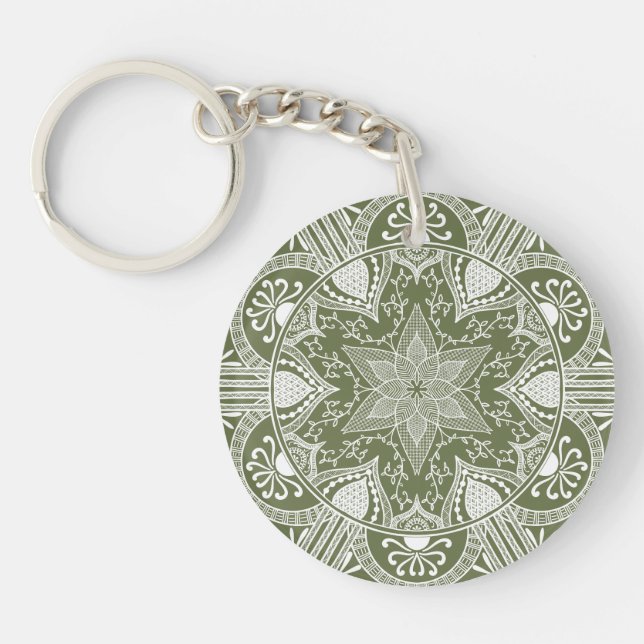 Moss Mandala Key Ring (Front)