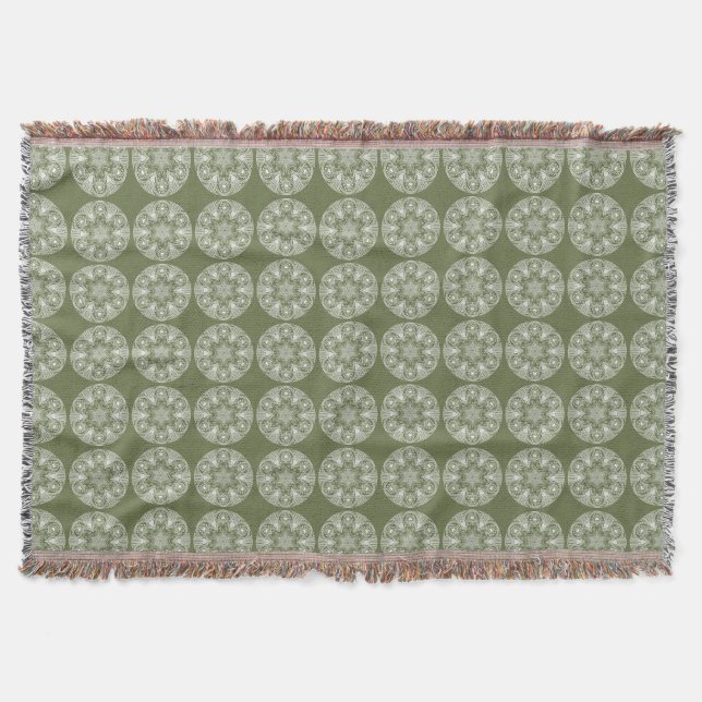 Moss Mandala Throw Blanket (Front)