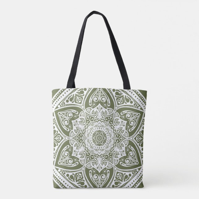 Moss Mandala Tote Bag (Back)