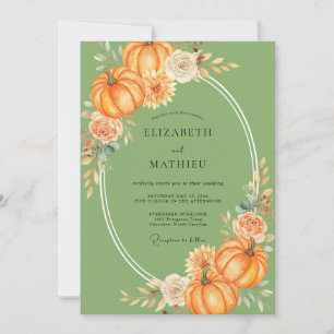 Moss Pumpkin Autumn Wedding Invitation