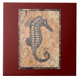 Moss Rock Sea Horse Talking Canyons, New Mexico Ceramic Tile